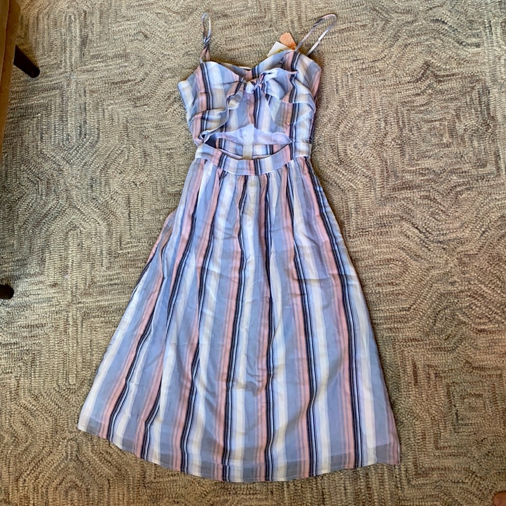 BRAND NEW Striped pastel Mid length dress